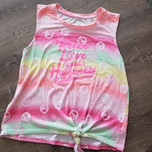 🌷Peace Love Happiness Tie Dye Tank girls 14-16